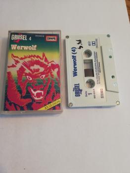 Europa Grusel Folge 4 Werwolf 4-fach Silber geschraubt Weiß mit Blauen Druck 516433.8 Europa(Innencover minimal bemalt und Seite 1 der MC beschrieben)